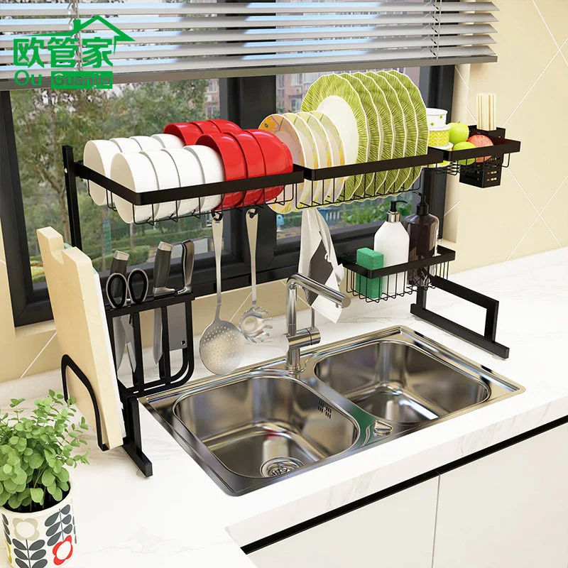 Kitchen Stainless Steel Organizing Rack Bowl Dish Multi-Functional Storage Rack Table Top Sink Drainer Sink Storage Rack