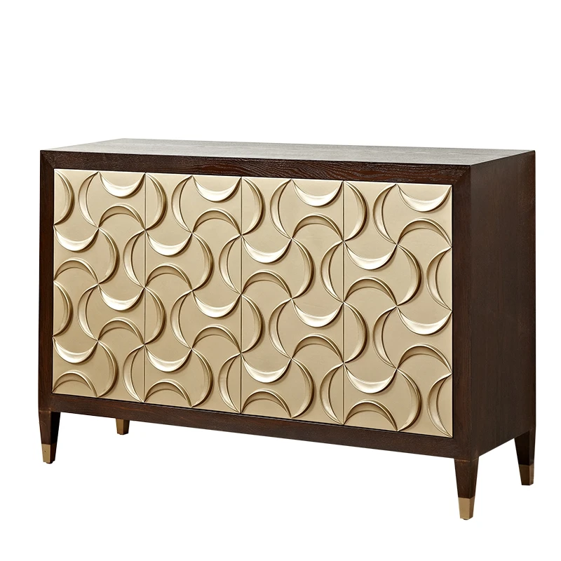 

Solid wood dining side cabinet simple living room Nordic entrance decorative cabinet large capacity shoe cabinet
