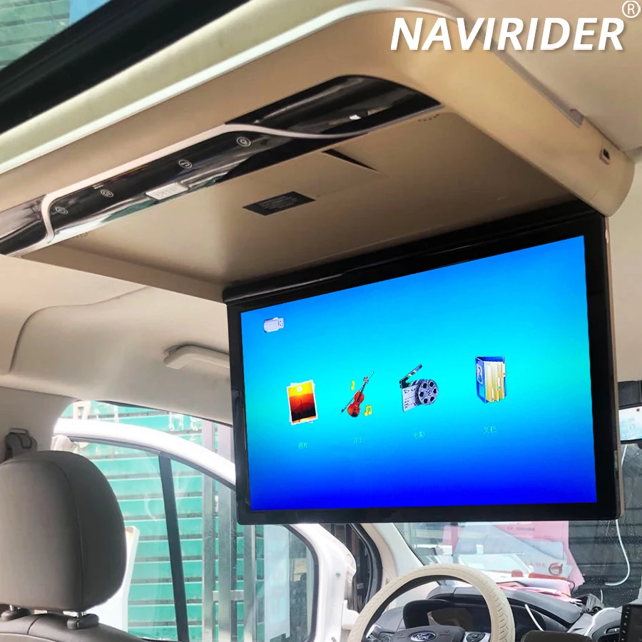 19inch MP5 Ceiling Monitor For Ford Tourneo Custom Multimedia Video Player Universal Roof Ceiling Monitor Car with HDMI input HD