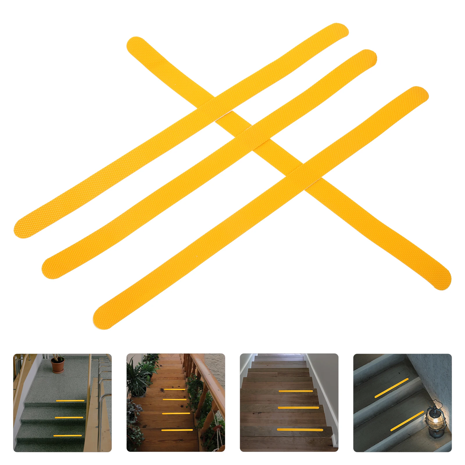 12 Pcs Yellow Non Slip Stickers for Bathroom Bathtub Shower Stair Anti Skid Tape PVC Rubber Strip Decal Construction Tools