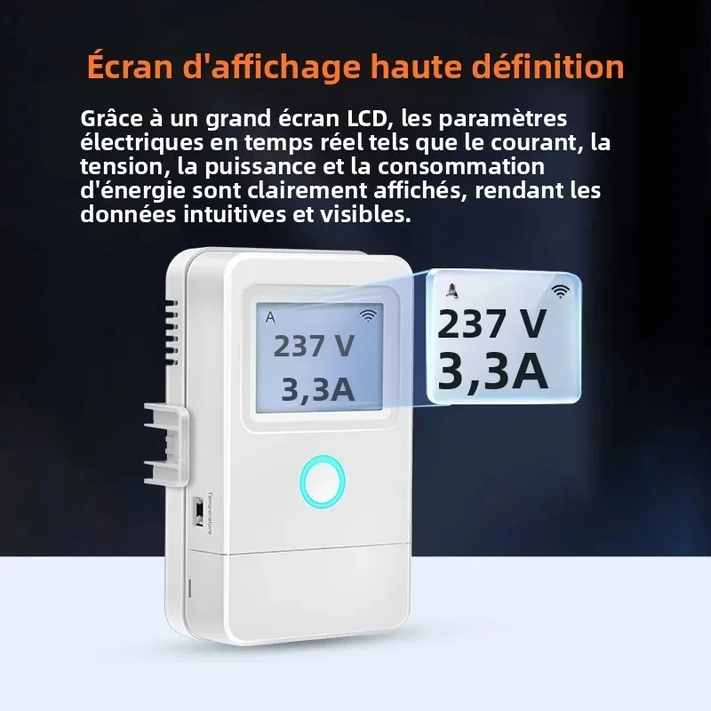 Tuya Wifi Intelligent Energy Meter LCD Display Screen Power Production Consumption Bidirectional Monitoring APP Control