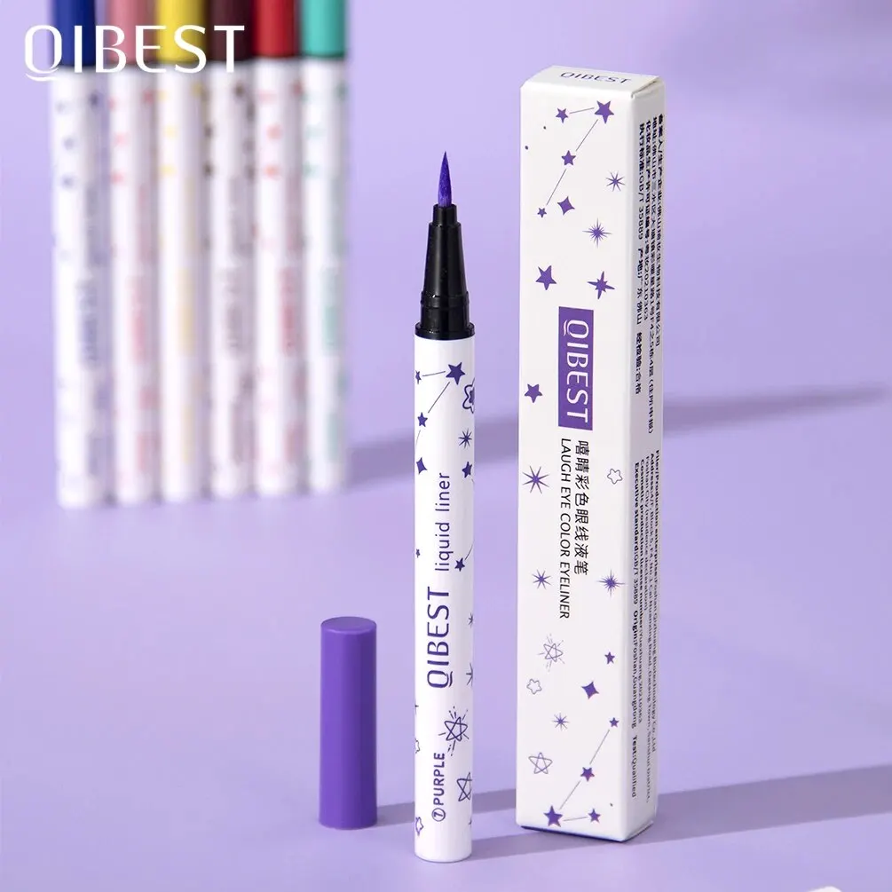 Qibest-caneta delineador líquido, impermeável, fosco, duradouro, verde, amarelo, roxo, azul, branco, 12 cores