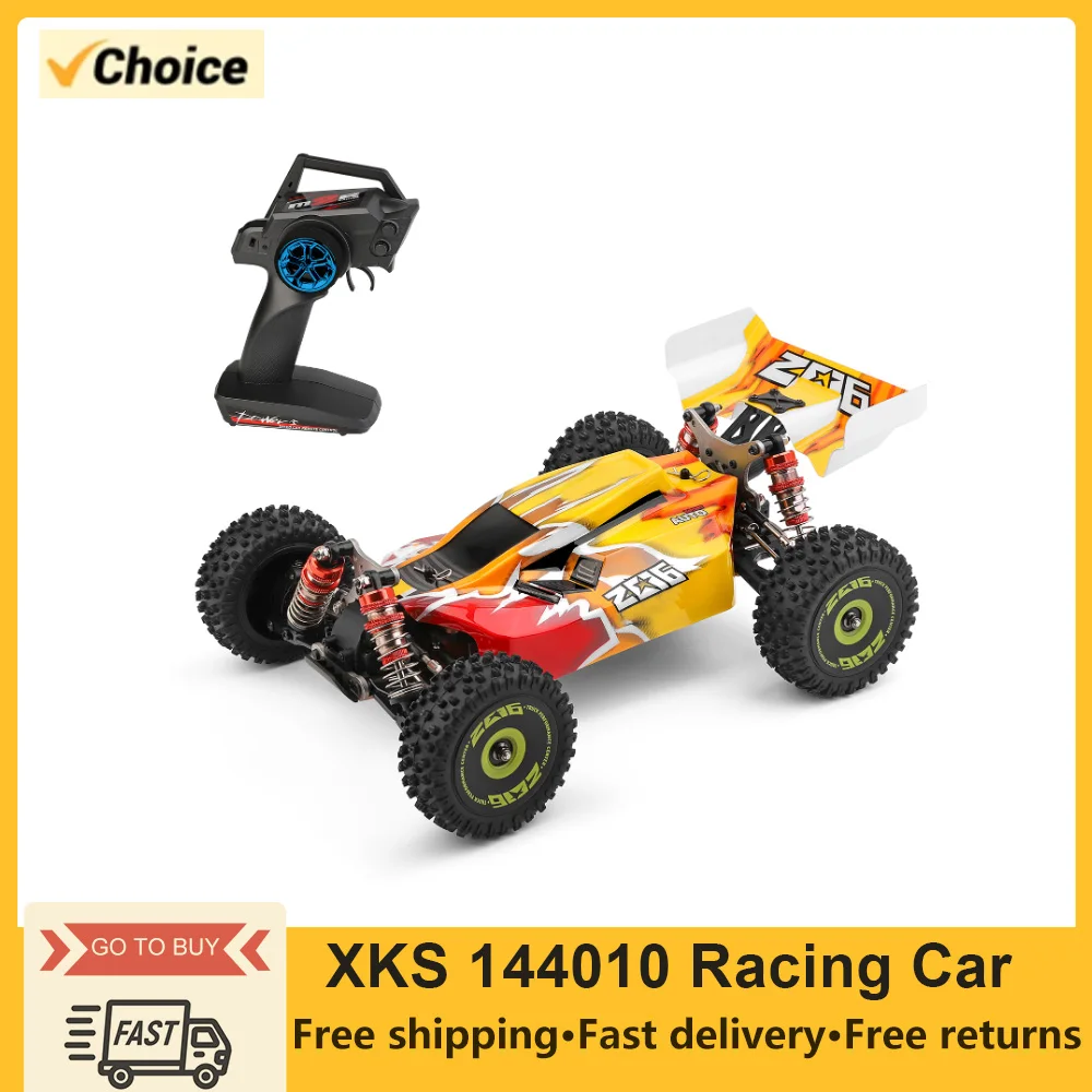 WLtoys XKS 144010 Remote Control Car Off-Road Car High Speed 75km/h 1/14 2.4GHz Racing Car 4WD RTR with Metal Chassis for Kids