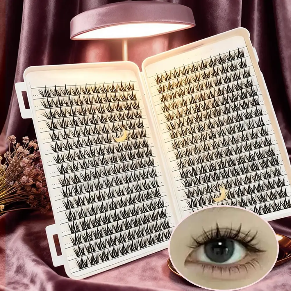 Segmented False Bundles Eyelashes Bundles Natural 3D  Volume Faux Eyelashes Individual Mink Eyelash Extension