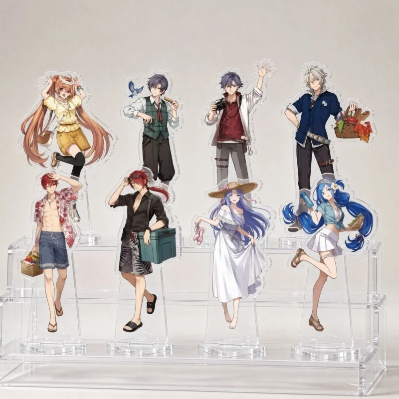 Game Ys (Series) Anime Yunica Tovah​ Hugo Fact The Claw Acrylic Stand Model Figure Cosplay Plate Keychain Desk Decor Plate Gift