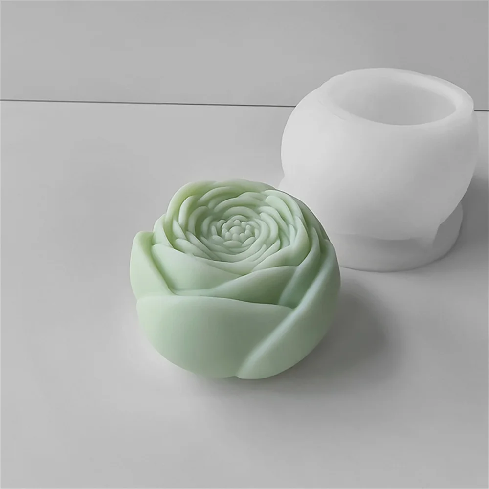 3d Roses Candle Silicone Mold Peony Flower Candle Mould Aromatherapy Gypsum Soap Resin Birthday Wedding Gifts Home Decor