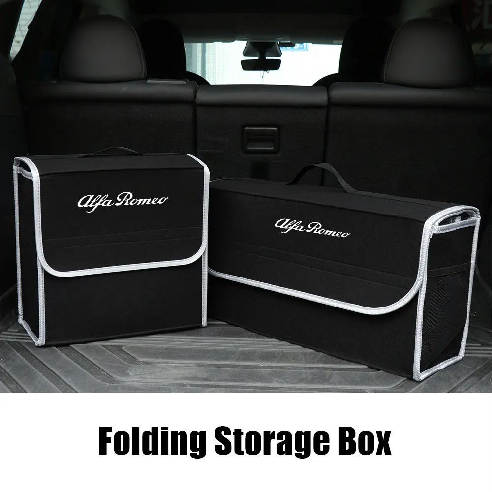 1pc Anti Slip Soft Felt Storage Box Car Trunk Organizer Foldable Box For Alfa Romeo Giulietta GT 159 147 Sportiva Accessories