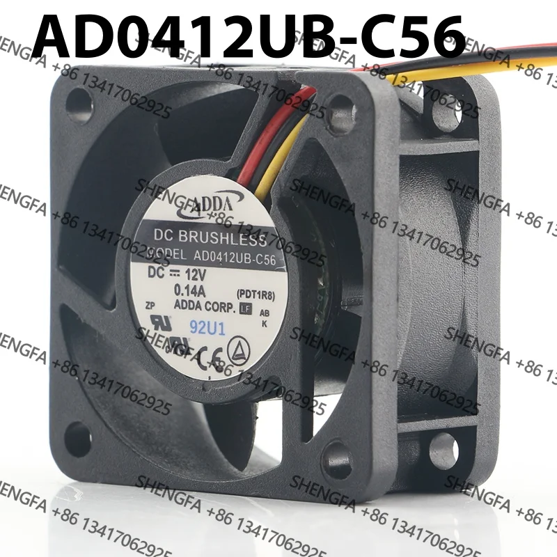 AD0412UB-C56 Cooling fan AC EC 4020 40X40X20MM 4CM dual-ball three-wire power converter switch New ADDA 5V 24V 48V DC 12V 0.14A