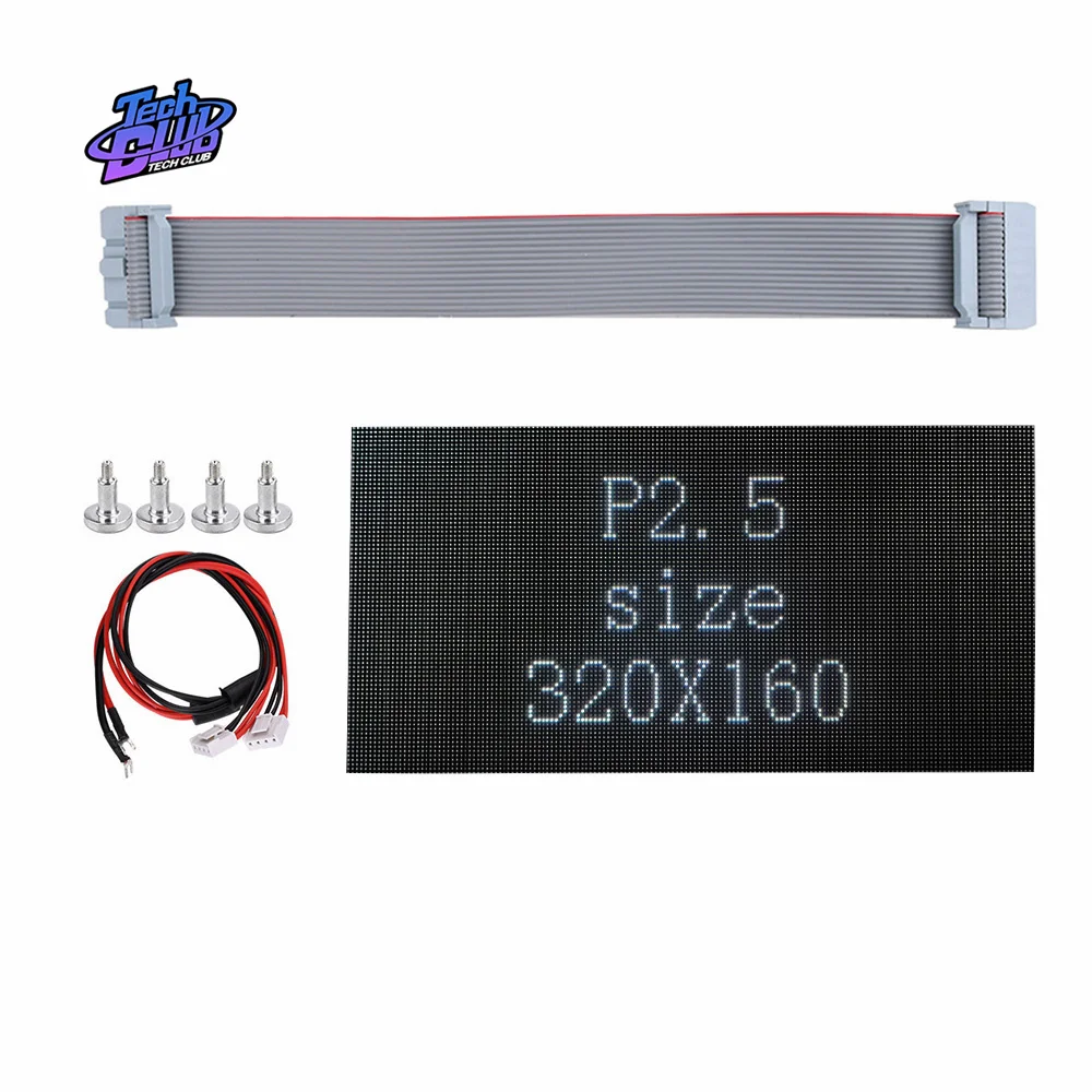 P2.5 Indoor Full Color LED Display Module HUB75 320mm*160mm 128x64 Pixels SMD2121 32Scan RGB P2.5 LED Panel for Electronic Kit