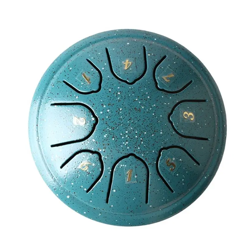 CGDS-Rain Drum For Outside Steel Tongue Drum, 8 Notes 4.5 Inch Chakra Tank Drum Steel Percussion Padded Mallets