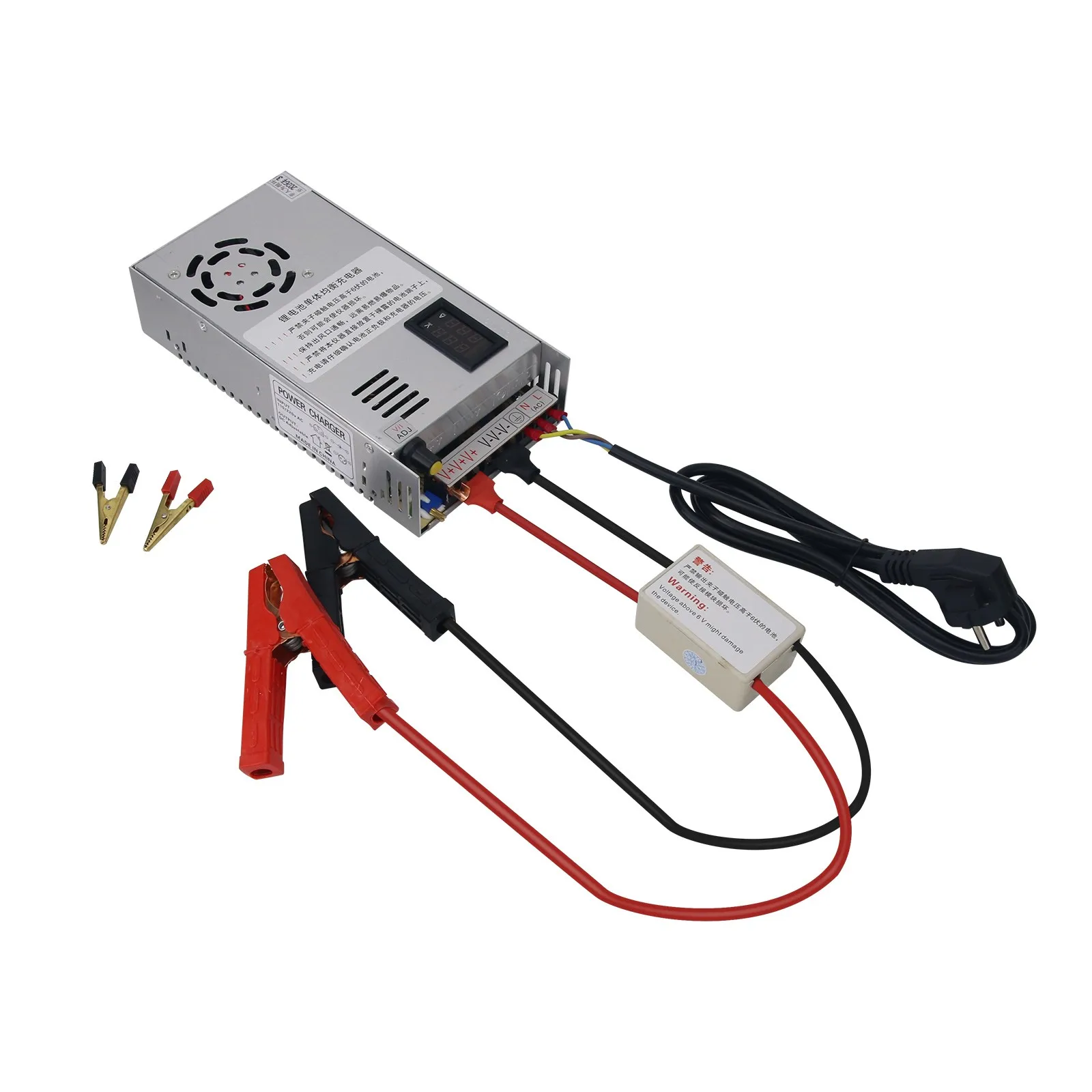 1-55A Adjustable Lithium Battery Fast Charger 2.7-4.55V Iron Phosphate/Nickel Charger With Anti-reverse Connection Protection