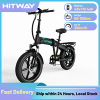 HITWAY 20 * 4.0” Electric Bike, 48V 10.4Ah Battery up to 50-100KM, 250W Motor Fat Tire E Bike, Foldable Electric Bicycles