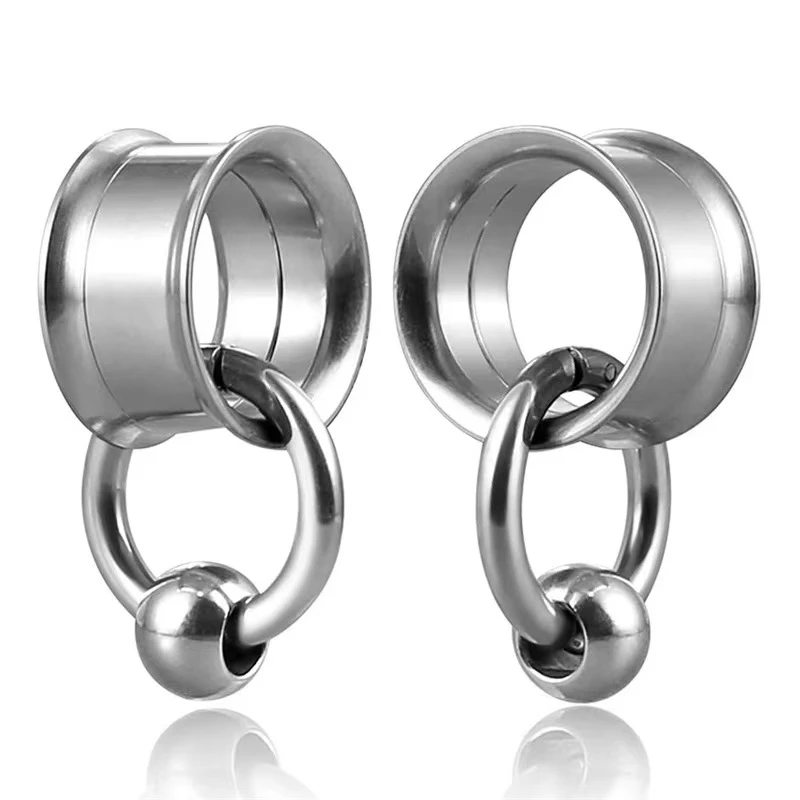 2pcs Ear Plug Kit Surgical Steel no-Screw Fit Ear Gauges Tunnel Expander Body Piercing Jewelry Flare Earrings plugs stretching