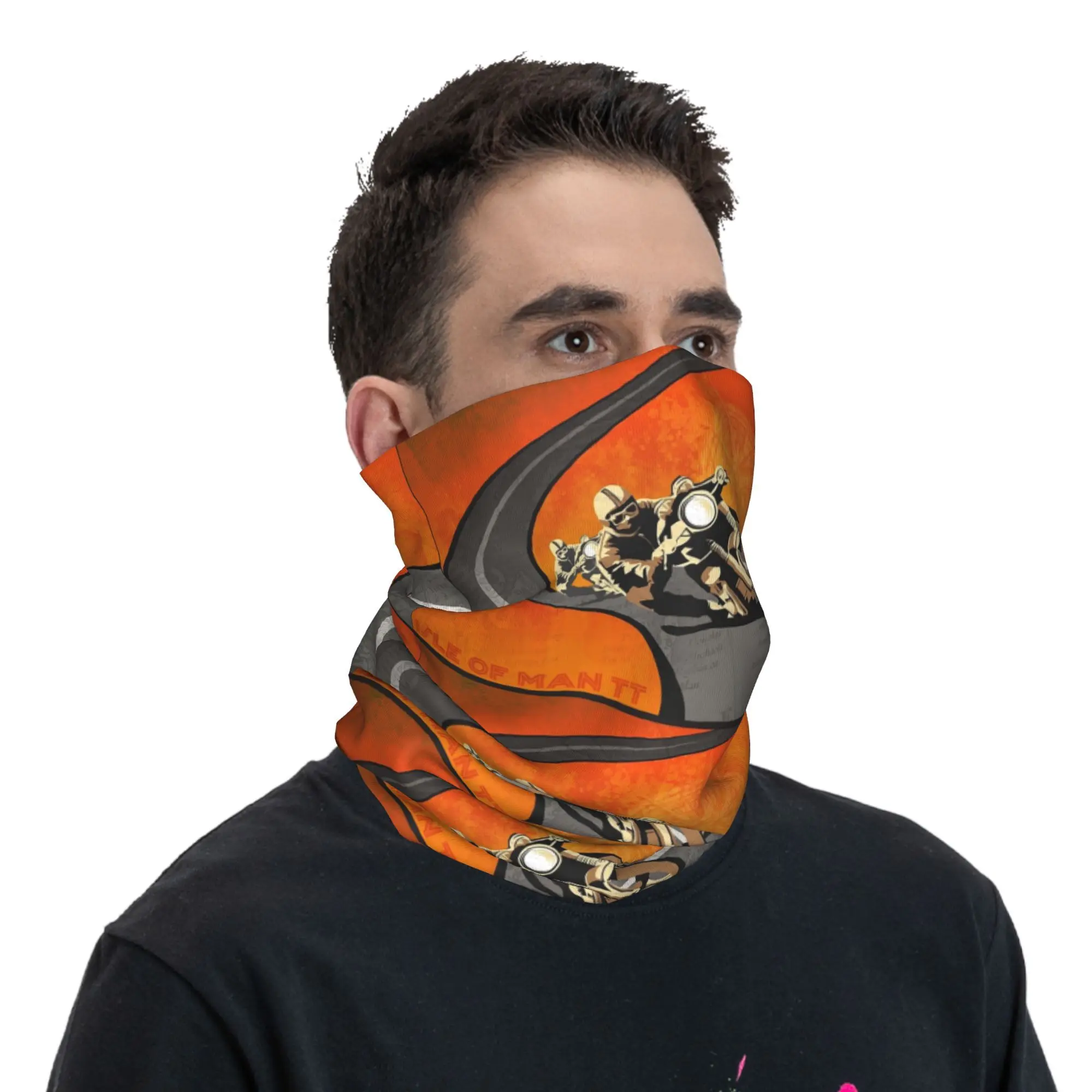Motorraces Isle Of Man TT Bandana Halsbeenkap Gedrukt Wrap Sjaal Warm Gezichtsmasker Buitensporten Unisex Volwassen Winddicht
