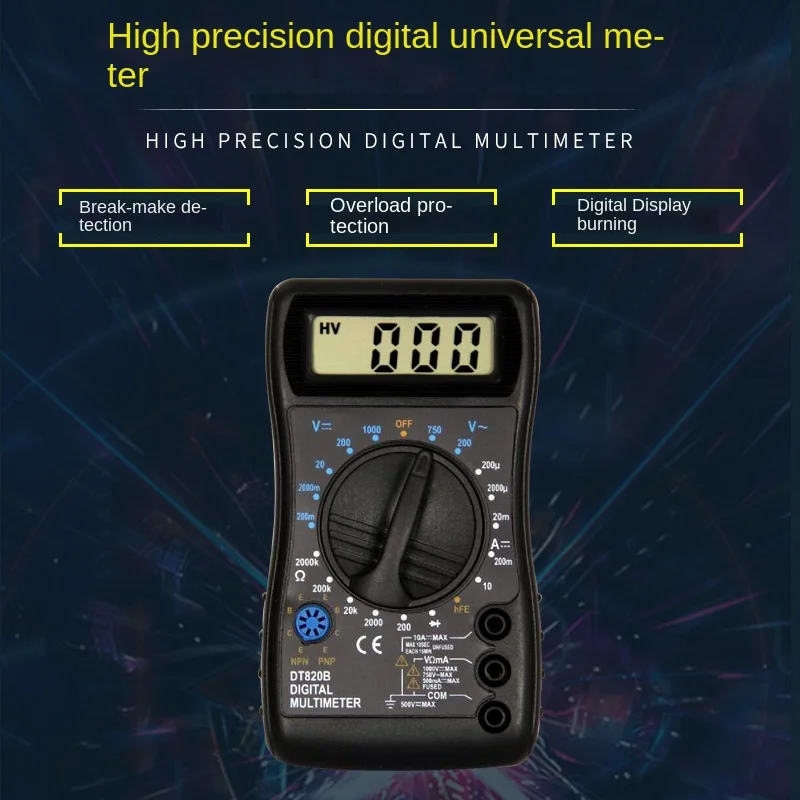 

Dt820 Handheld Digital Multimeter High Precision Multimeter Electrical Test DC Voltage Ammeter Home Appliance