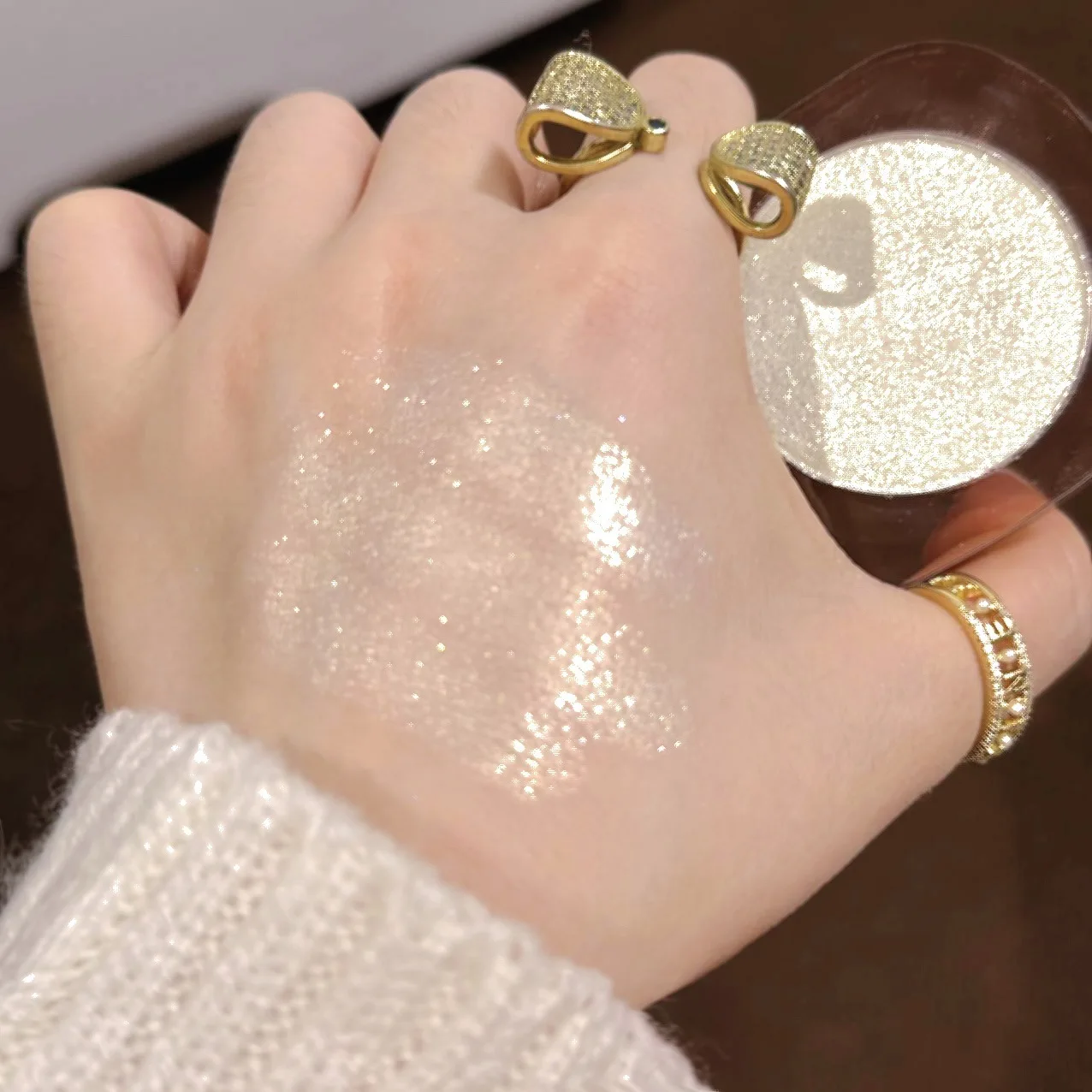 Highlighter Powder Chameleon Fine Flash Polarizing Flash Diamond Highlighter Profile Palette Face Stereoscopic Glitter Powder