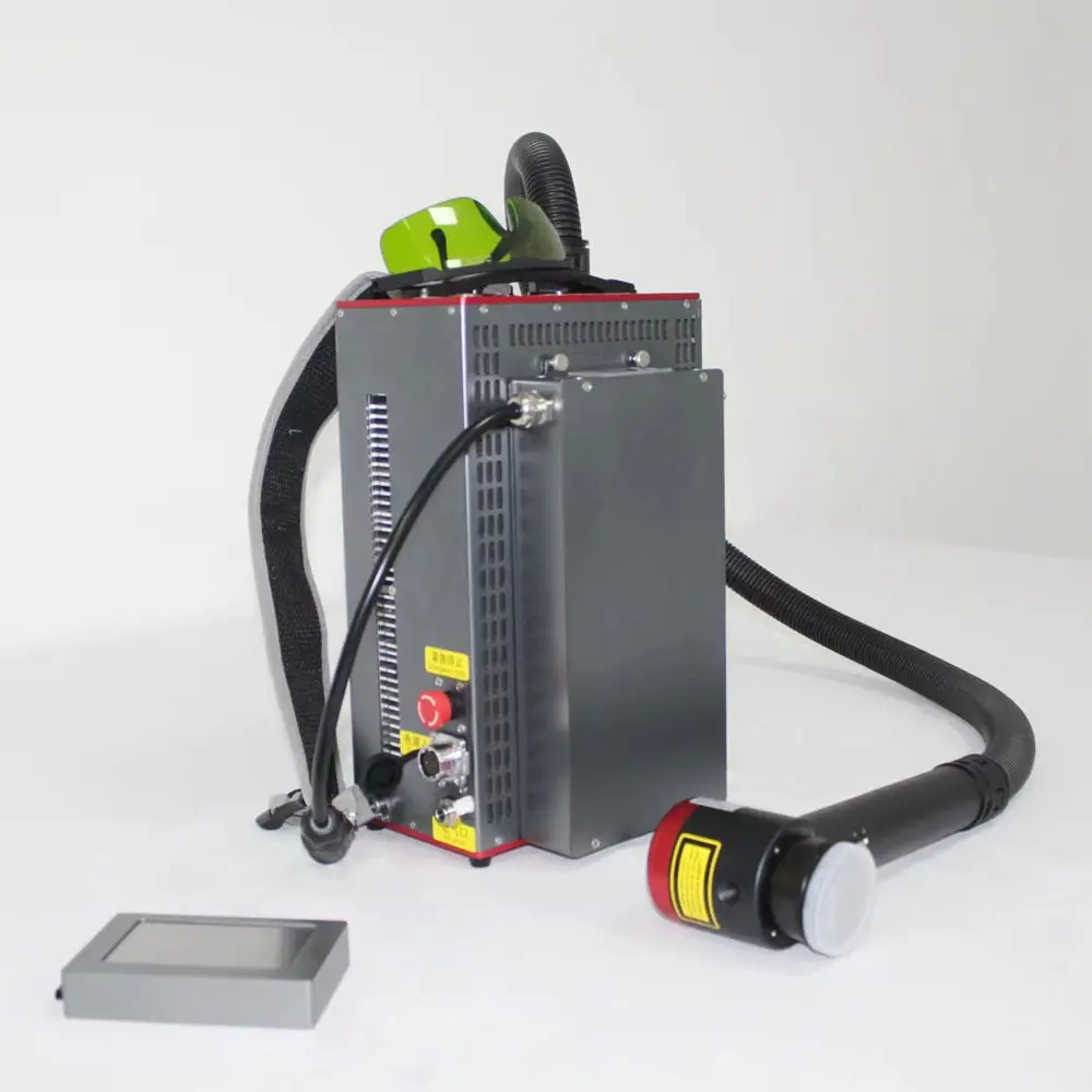 Fiber Laser Cleaning Machine Portable Long Battery Life Time Mini Backpack 100w 200w 300w Laser Cleaner