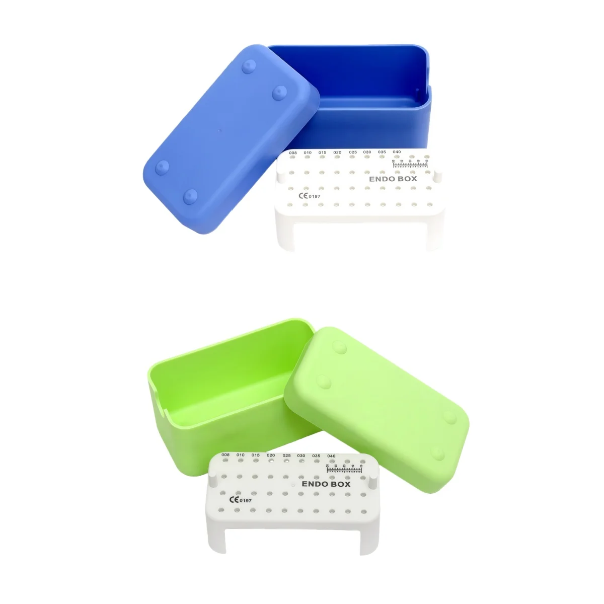 1box Dental Clinic Plastic Endo Box With Ruler Files Bur Holder Blocks Stand Clean Autoclavable Sterilization Case 40 Holes