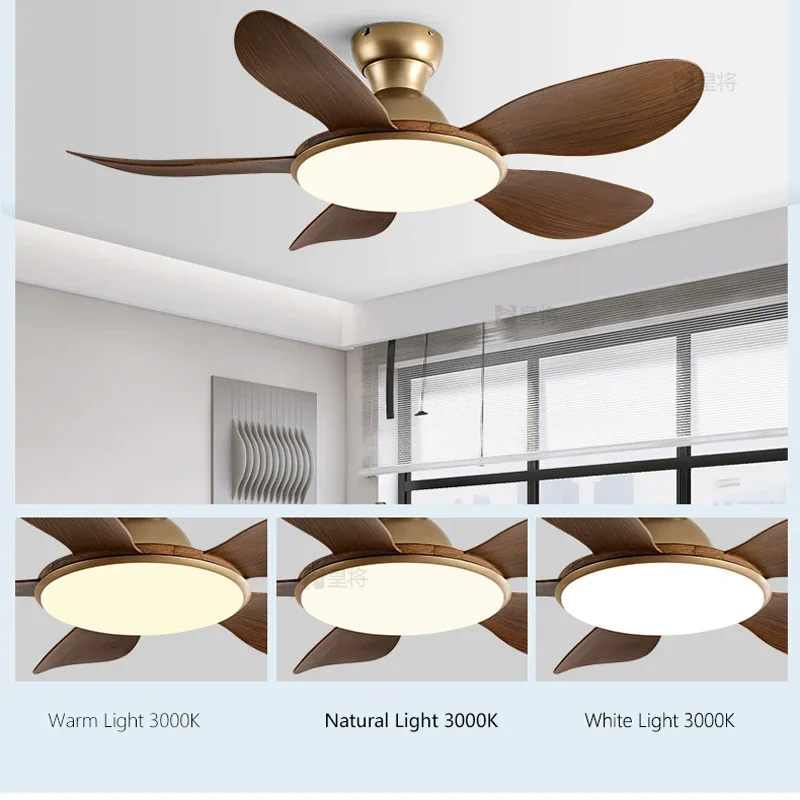 42/52inch 5 Blade Low Floor DC Motor Ceiling Fans With Remote Control and 60W LED Light for Coffee Shop Home Hotel Office