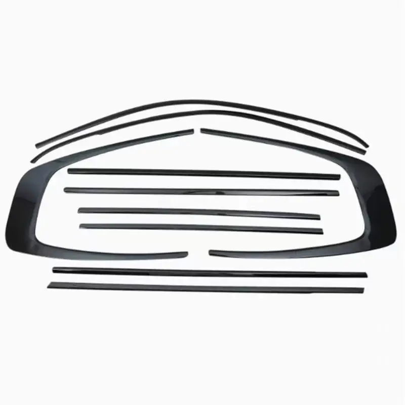 Tank 500 Bright Black Window Trim, Stainless Steel Upgraded Black Knight Accessories, Blackened Car Exterior Kit