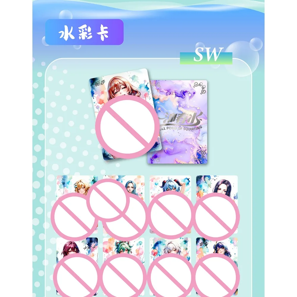 Tarjetas de colección de estanque completo de chorros, chicas populares y encantadoras, tentación de latido del corazón dulce, tarjetas de juego de Anime, regalos de navidad para fanáticos