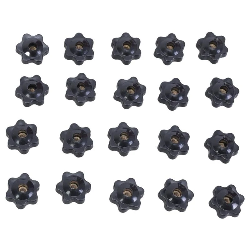 

20Pcs Mechanical Thumb Knob Nut Star Shaped Head Clamping Knob Enduring