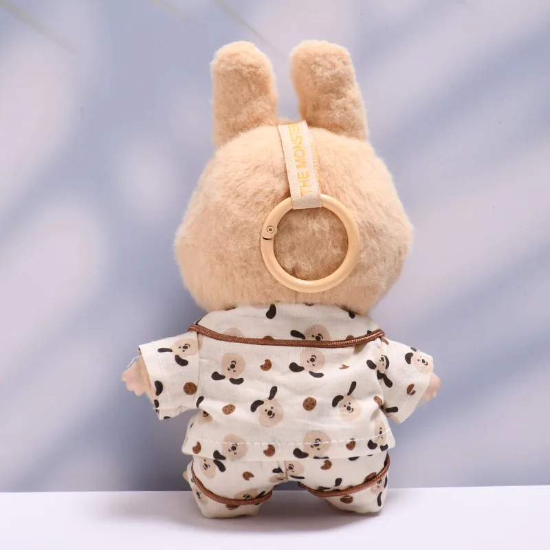 Clothing For Labubu 17cm The Monsters Doll's Clothes Outfit Accessories DIY Kid Gift Cute Dog Pajamas V1 V2 Wear Slipper Glasses