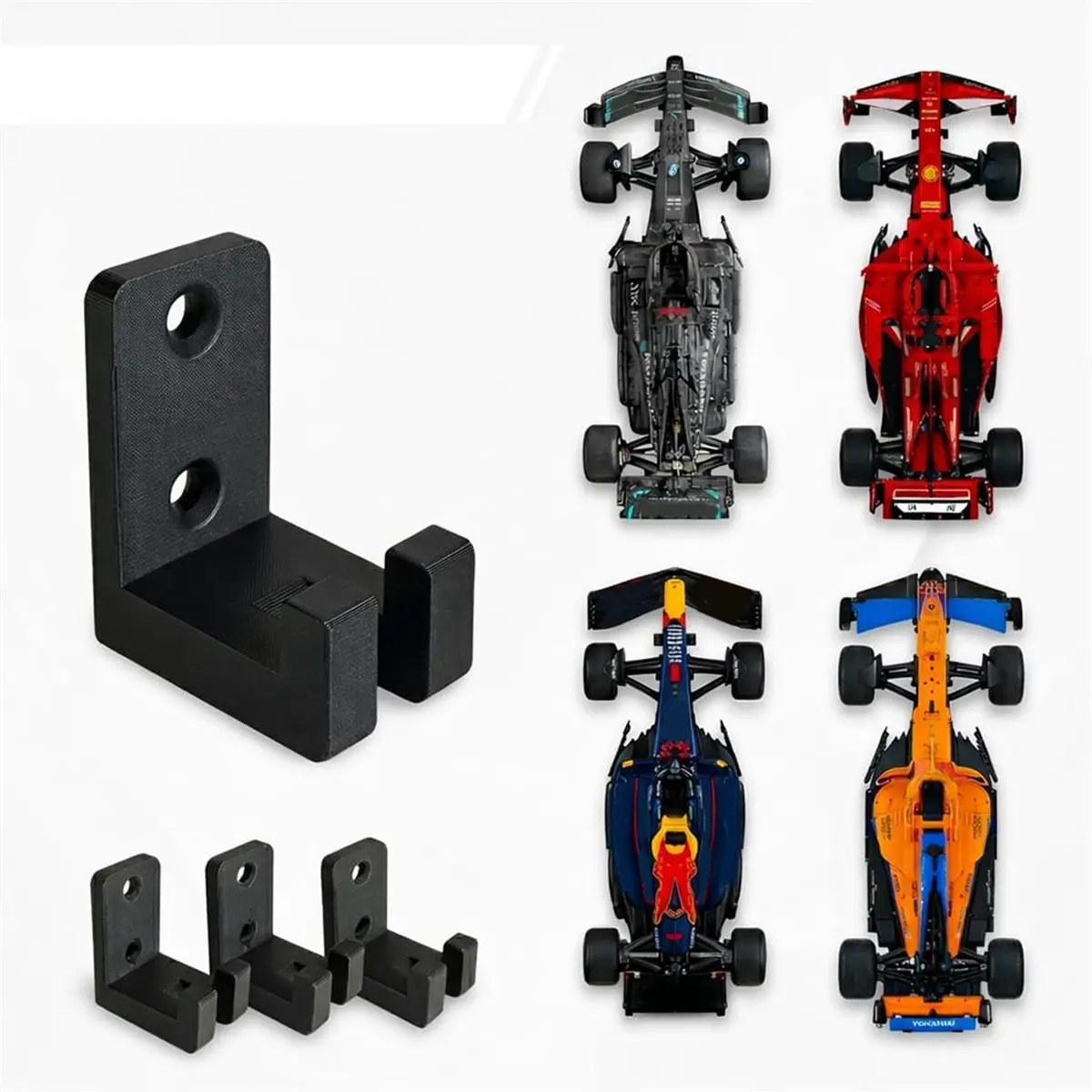 4Pcs Wall Mount Bracket Display Holder for Technic F1 Car 42207 42171 42141 42206 Model Display Hook
