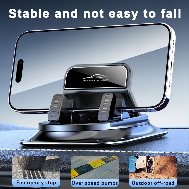KEBIDUMEI Dashboard Support Bracket Car Phone Mount Navigation Holder Anti-Slip Pad 360 Degree Rotation Stand Auto Accessories