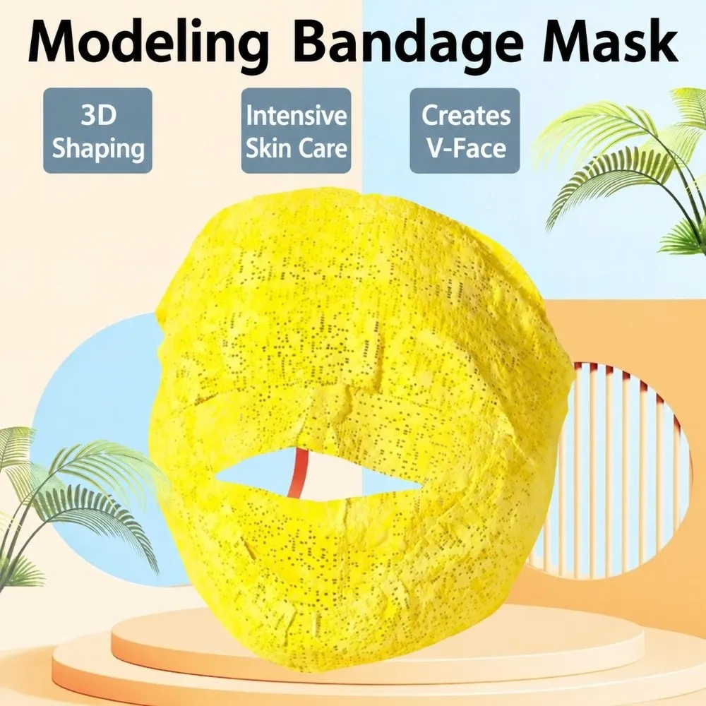 Water Activated Modeling Bandage Mask Copper Ammonia Fiber Non-Compressed Facial Lifting Wrap Rejuvenating Formula