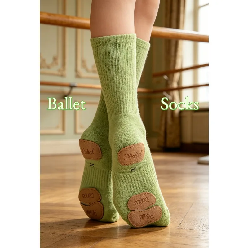 Anti Slip Cotton Dance Socks with Leather Sole Ballet Modern Dance Yoga Elastic Breathable Training Workout Non Slip Foot Socks
