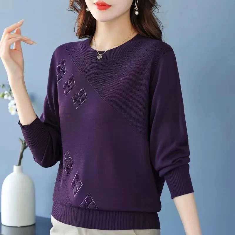 2025 Nuova Primavera Autunno Inverno Maglieria Donna Maglioni Pullover Moda Casual Maglia Maglione Donna O-Colletto Magliette e camicette Vestiti della Madre