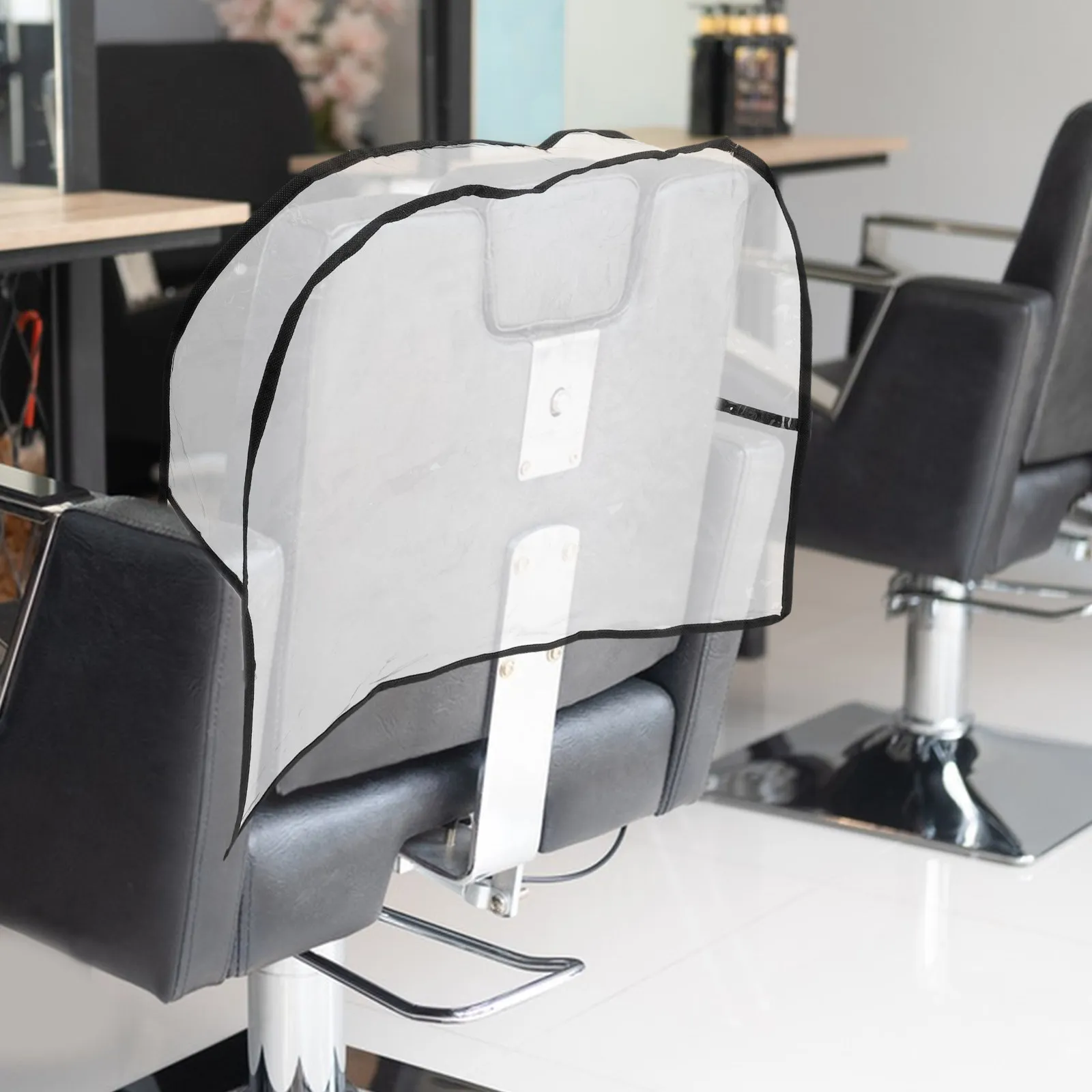PVC Salon Chair Cover Clear Waterproof Backrest Protector for Styling Shampoo Chairs 51x40x12cm Hair Dye Resistant Professional