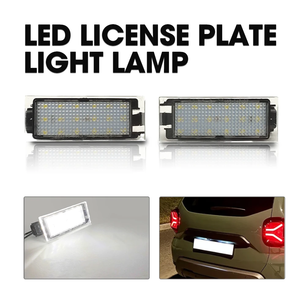 2pcs LED CANBUS License plate lights for  Renault Laguna Master Megane Car modification Accessory lights 12V White