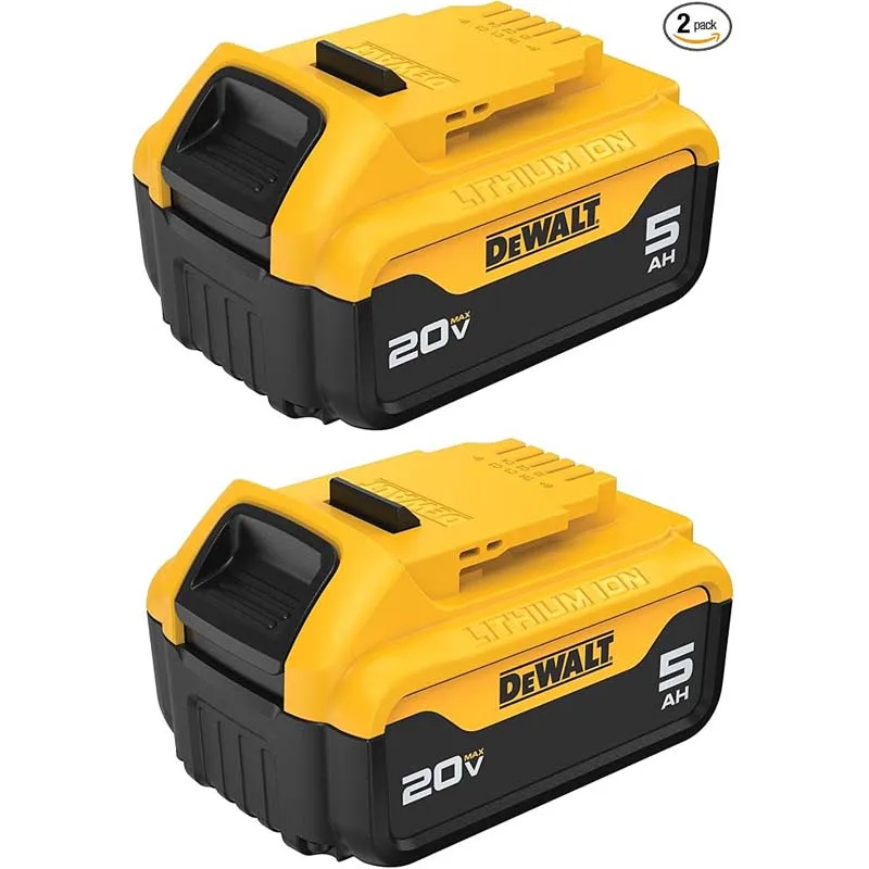 Pacote de 2 baterias de íon de lítio DEWALT 20V MAX 5 Ah (DCB205-2)