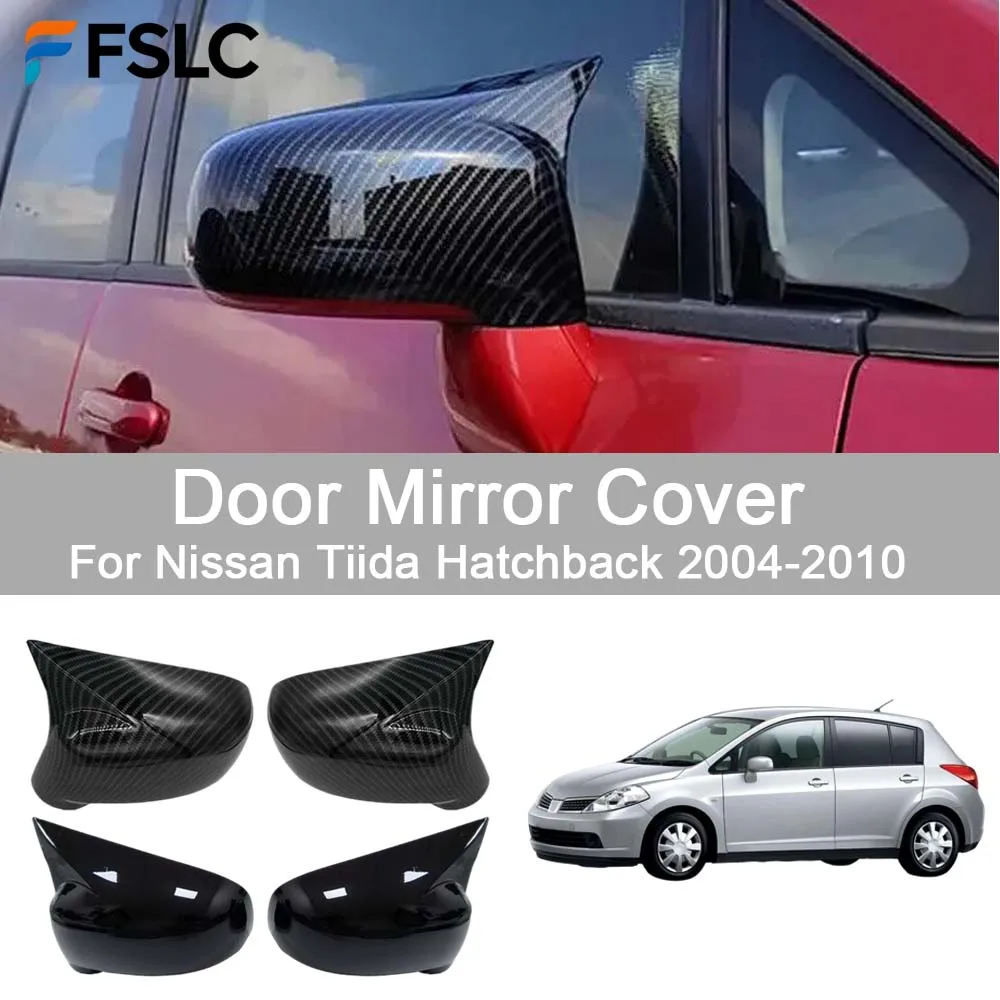 Car Rearview Accessories Door Mirror Cover For Nissan Tiida Hatchback 2004-2010 Car Decoration Styling Upgrade