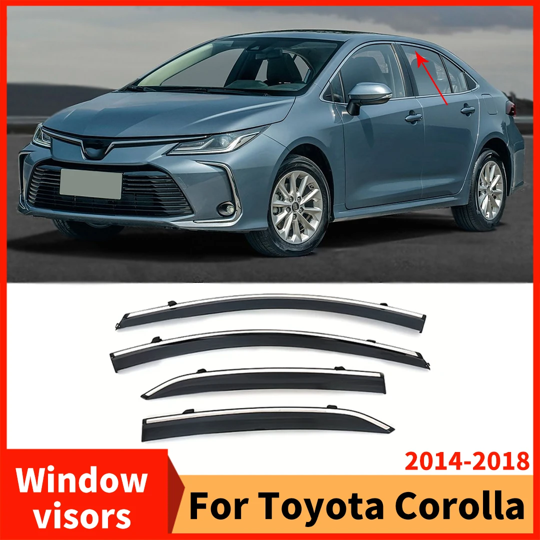 

Window Visors For Toyota Corolla 2014-2018 Sedan Body Kit Trim Tuning Accessories Modification Rain Sun Guard Vent