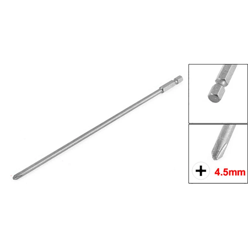 Uxcell 200 mm Longo Ph2 Phillips Chave de Fenda Elétrica Magnética Bit Hex Shank 4.5 mm Cabeça Cruz Parafuso Driver Bit Braço Longo