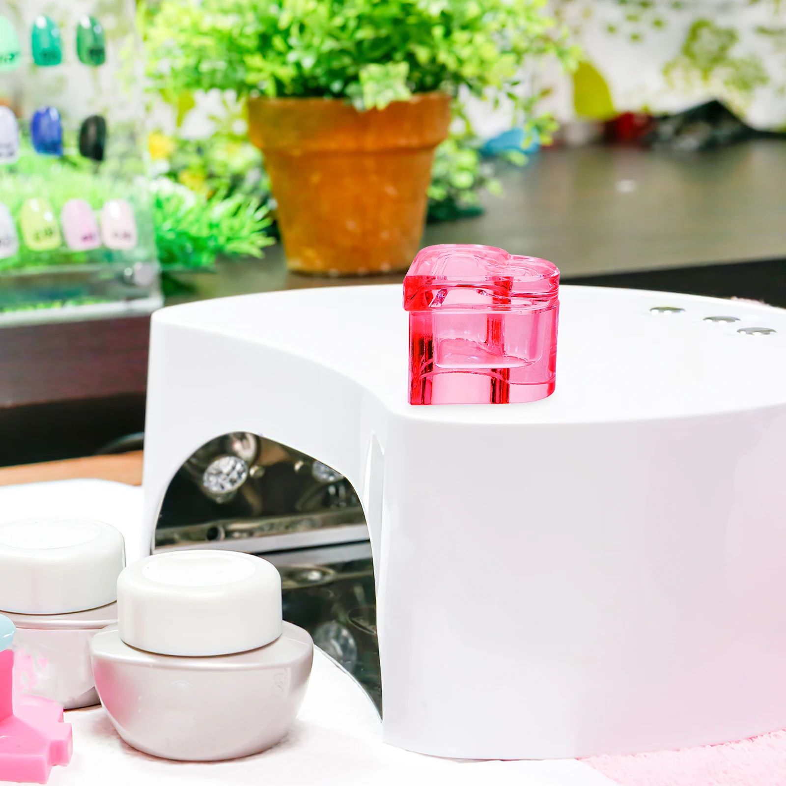 

Heart Shape Crystal Glass Nail Dish Lid Design Prevent Liquid Volatilization Acrylic Nail Art Liquid Holder Manicure Cup