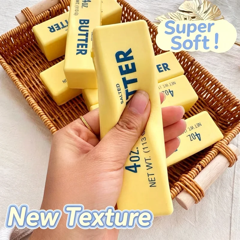 Juguetes Fidget de Barra de Mantequilla, Barra de Queso Elástica Blanda de Ascenso Lento, Regalos de Descompresión, Alivio de la Ansiedad, Relajación de Manos, Recuerdo de Fiesta