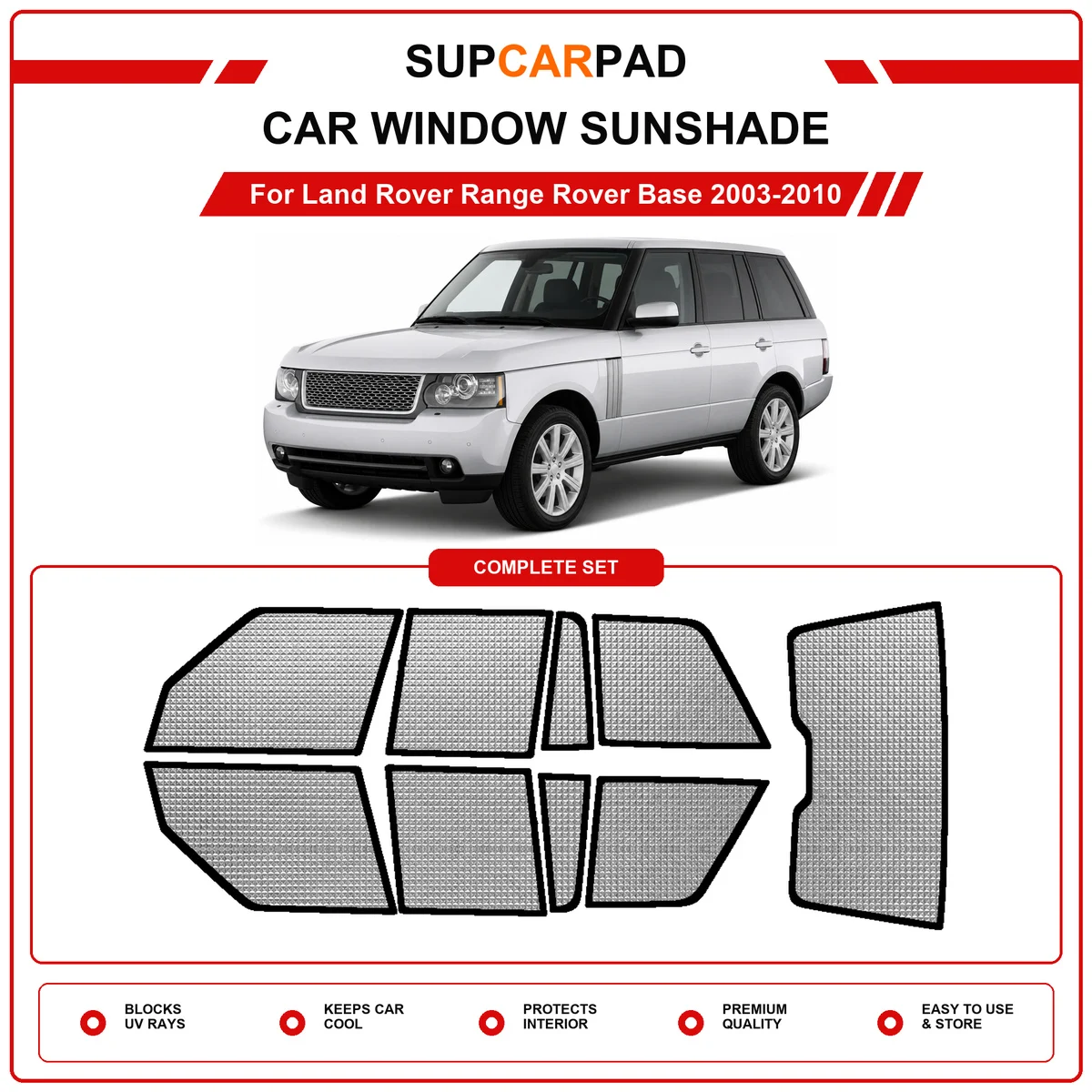 For Land Rover Range Rover Base 2003-2010 Pre‑Cut Auto Window Sunshade Anti‑UV Car Sun Visor Protector