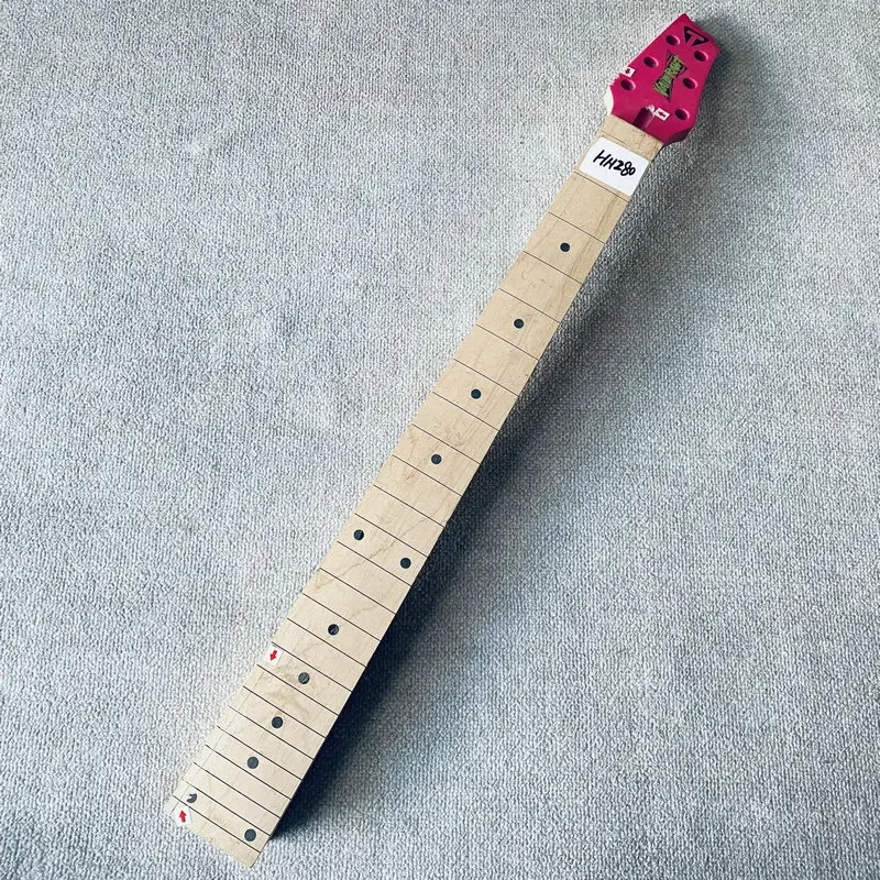 HN280 Traveler Genuine Electric Guitar Unfinished Floyd Rose Guitar Neck Maple Natural No Paints with Damages for DIY No Frets