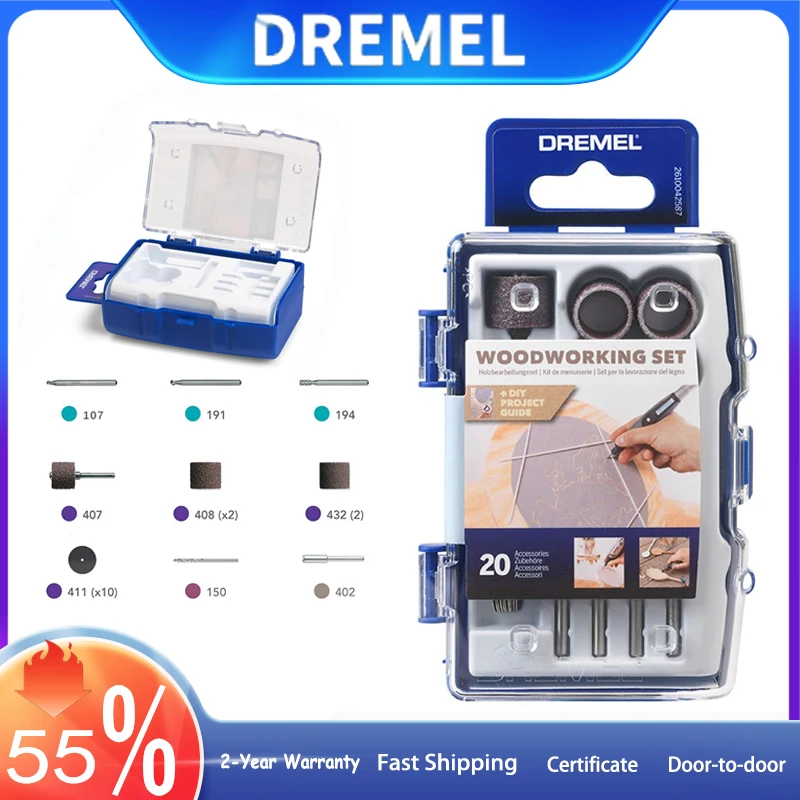 

DREMEL Power Tool Kits 20PCS Mix Tool Accessories Frosted Wheel Carving Pen Polishing Cutting Wheel Rotaty Tool Accessories