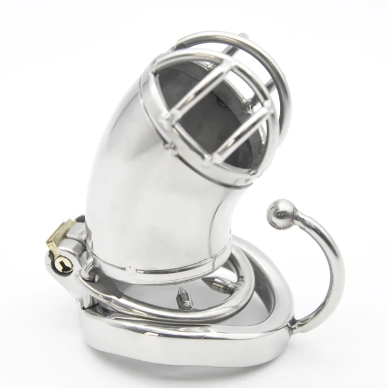 CHASTE BIRD Stainless Steel Male Chastity Metal Large Cage with Base Arc Cock Ring Penis Belt Devices Adult Sex Toys BDSM C272