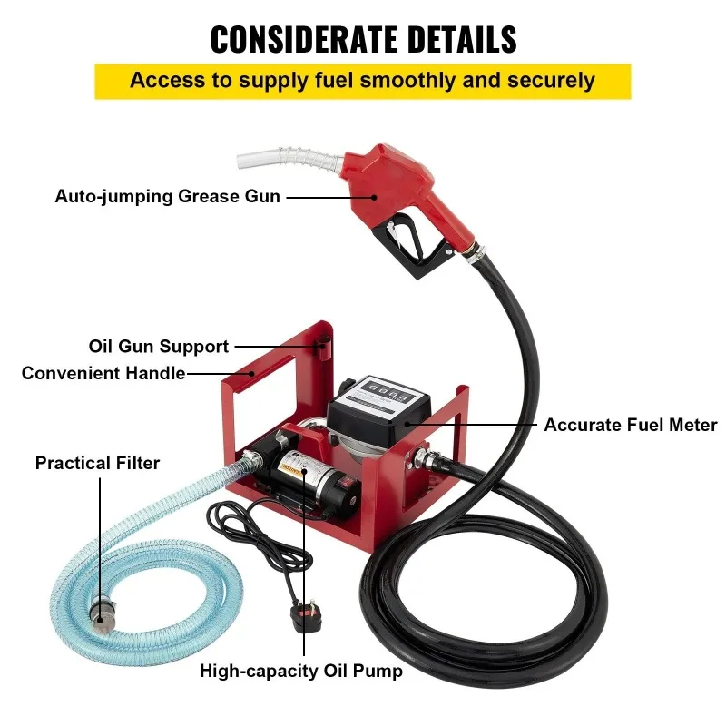 40L/MIN Electric Self-Priming Diesel Transfer Pump Oil Pump 2800rpm Motor Oil