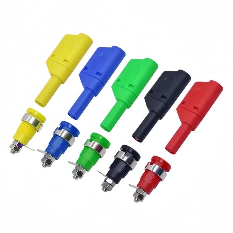 5PCS 4MM Multimeter Instrument Socket 4MM Binding Post Banana Socket Panel Mount Test Probe Connector