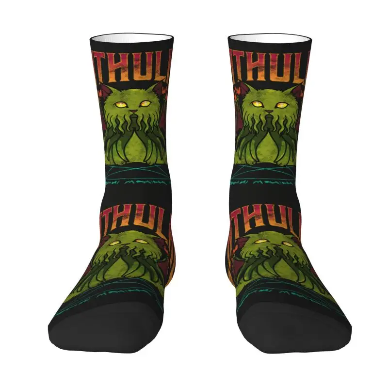 Calcetines divertidos de Cathulhu Cat Cthulhu para hombre y mujer, medias deportivas cálidas con estampado 3D para baloncesto