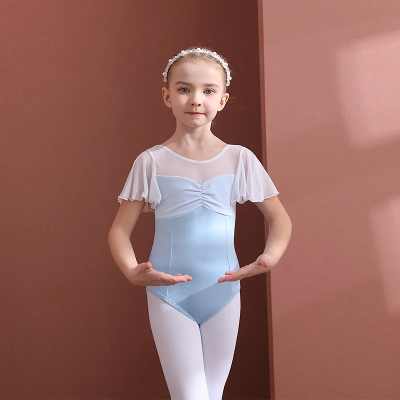 Kids Summer Ballet Suit for Girls Comfortable Cotton One-Piece Style Ideal for Daily Training Practice and Professional Tests
