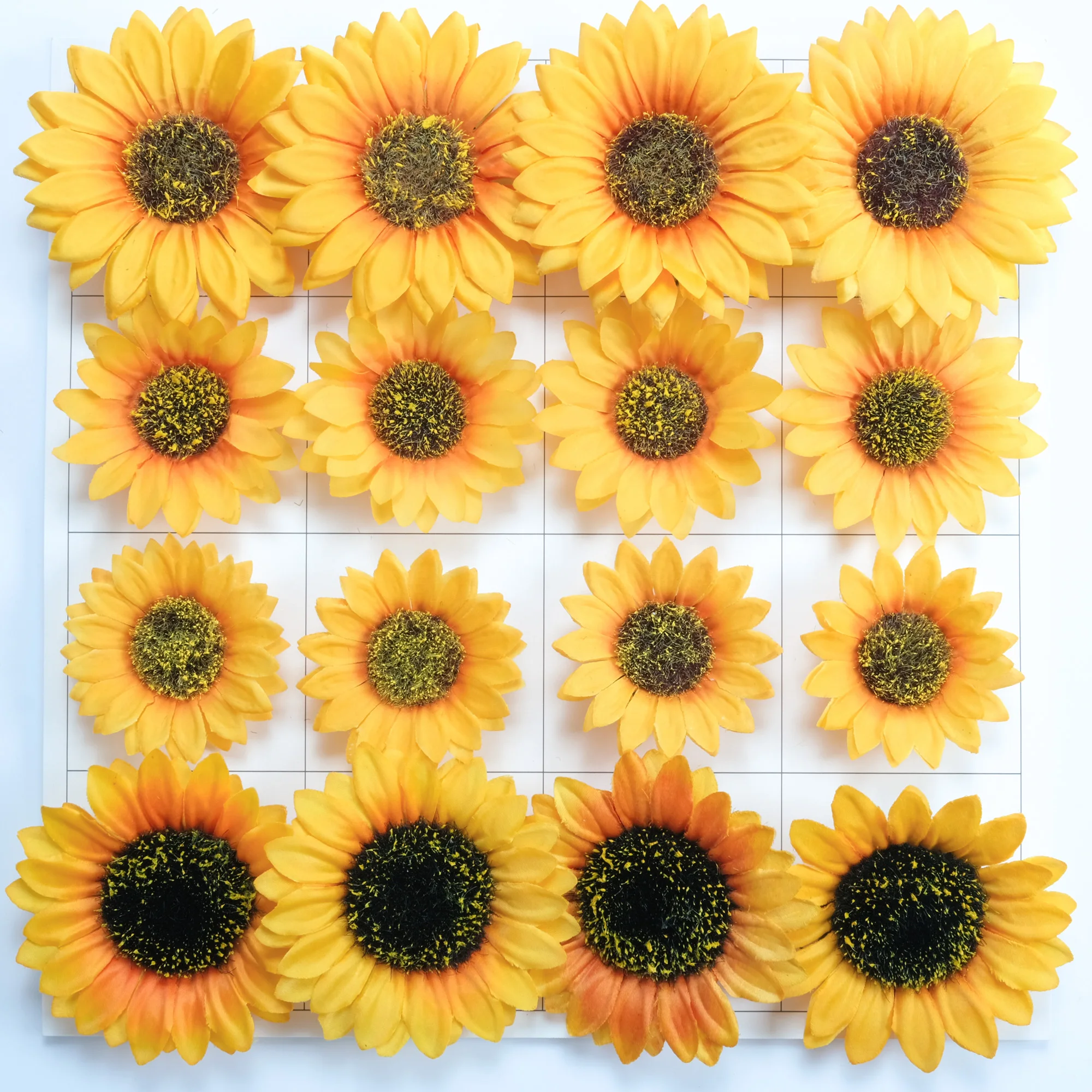 10/100PCS Artificial Silk Flower Head Fake Sunflower For DIY Crafts Bouquets Wreath Corsage Cake Topper Decor Faux Flower