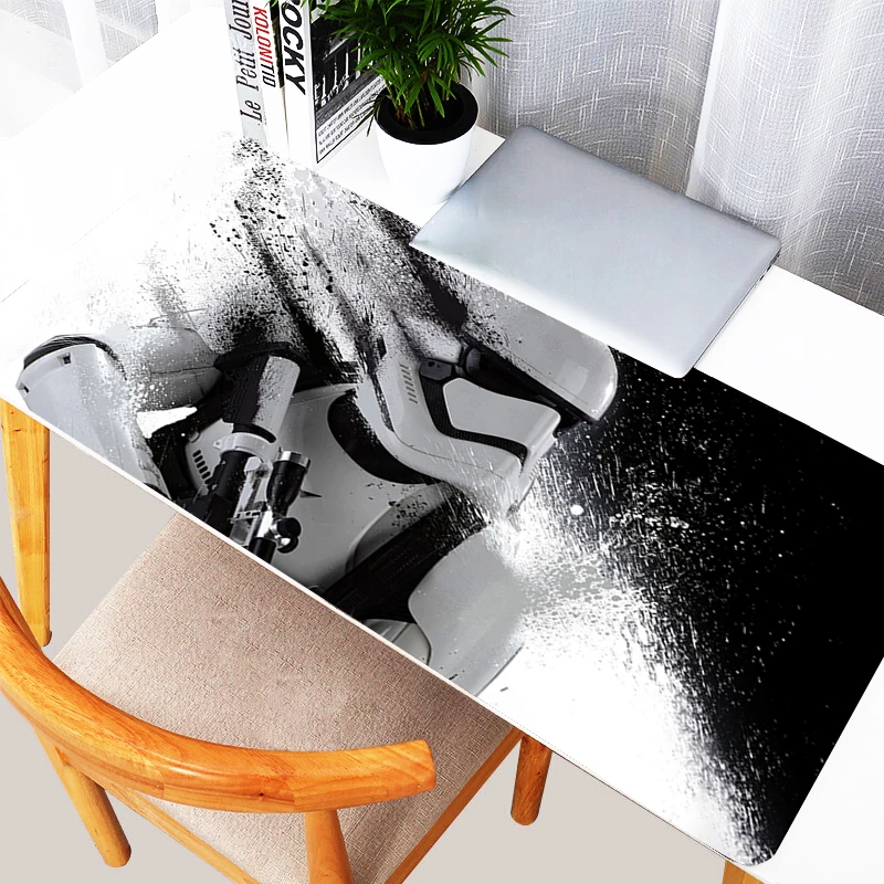 

Mouse Pad S-star Desk Mat Anime W-wars Play Mat Gaming Black And White Mousepad Speed Office PC Gamer Cabinet Soft Keyboard Pad
